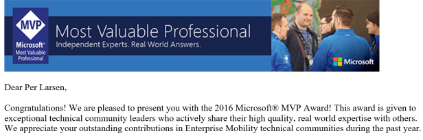 MVP 2016 - Enterprise Moblity