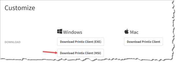 Printix - Client Download MSI