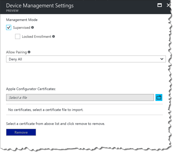 DEP - Device Management Settings