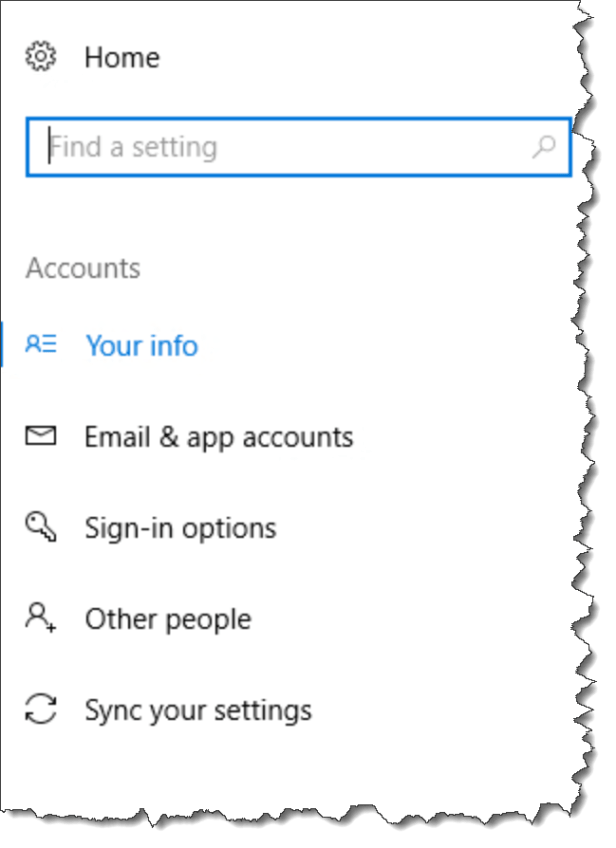 Intune Configure Windows Settings - After policy - Accounts