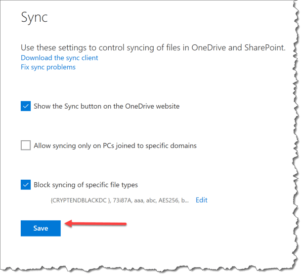 OneDrive - Dont sync Cryptolocker - 05