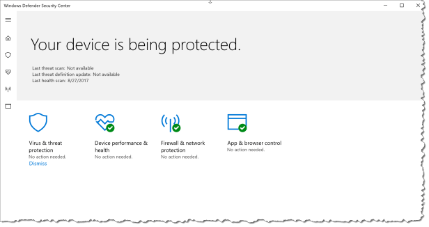Windows 10 - Configure WindowsDefenderSecurityCenter - UX 01