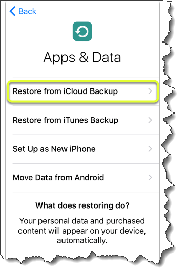 Restore from iCloud Backup IOS11 - 01