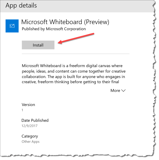 Microsoft Whiteboard Preview - Install the app - 02