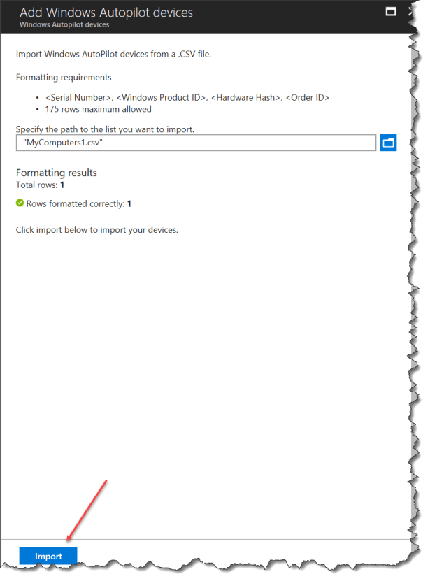 Import AutoPilot in Intune - 04