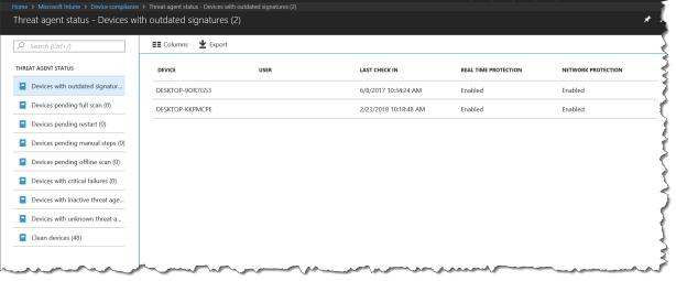 Intune - Windows Defender reporting 01