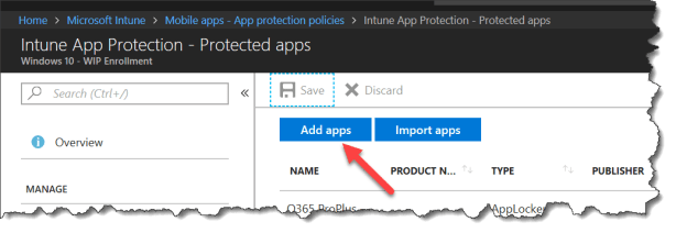 Intune Wip - Add new application - 00