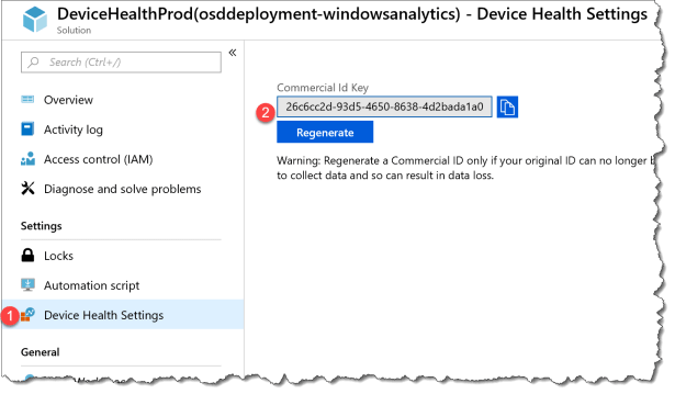 Windows Analytics CommercialID - DeviceHealth - 01