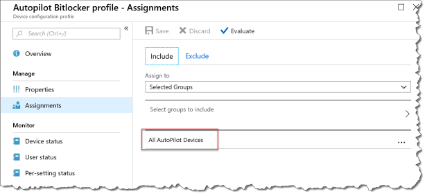 Autopilot - bitlocker - 256 - Assignment01