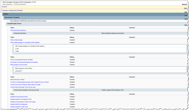 google chrome intune nist policy - gpo repport - 01