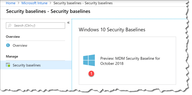 start using intune securitybaseline - 02