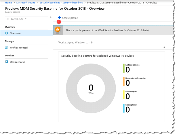 start using intune securitybaseline - 03