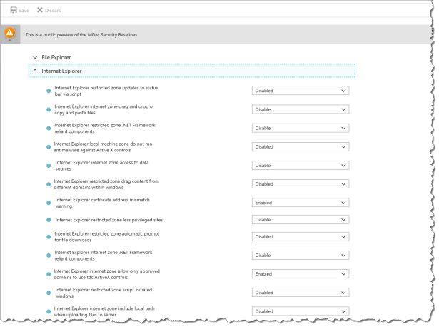 start using intune securitybaseline - 05a