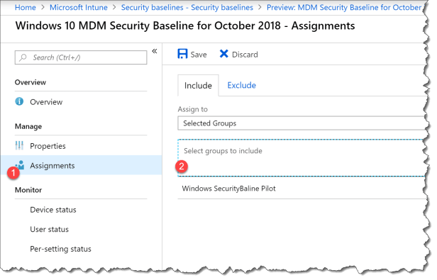 start using intune securitybaseline - 11