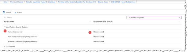 start using intune securitybaseline - 23