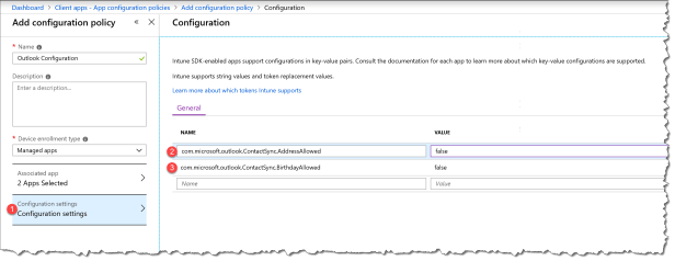 Intune MAM and Outlook settings - 03