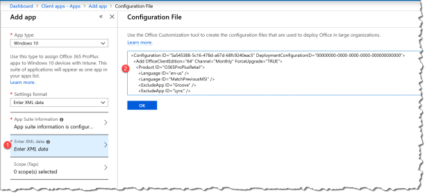 Deploy O365 - Custom xml with Intune - 04