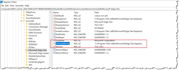 Edge Insider uninstall - 01