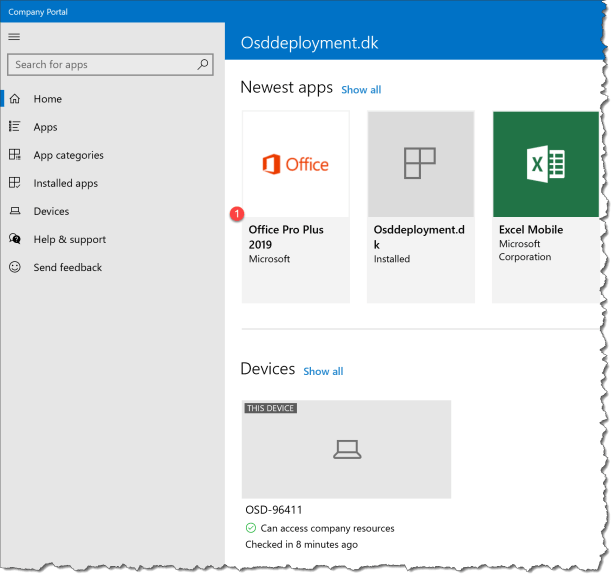Office 2019 Intune - Uuser Expirence 1