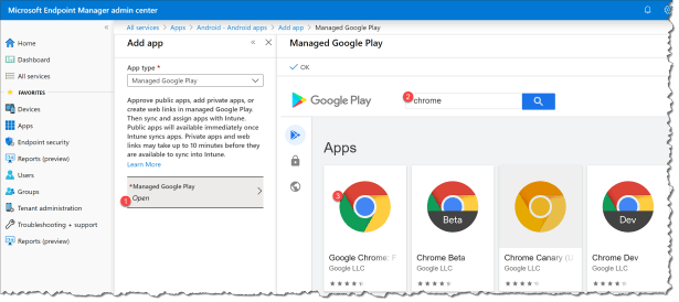 Managing Google Chrome on Android managed device - 04