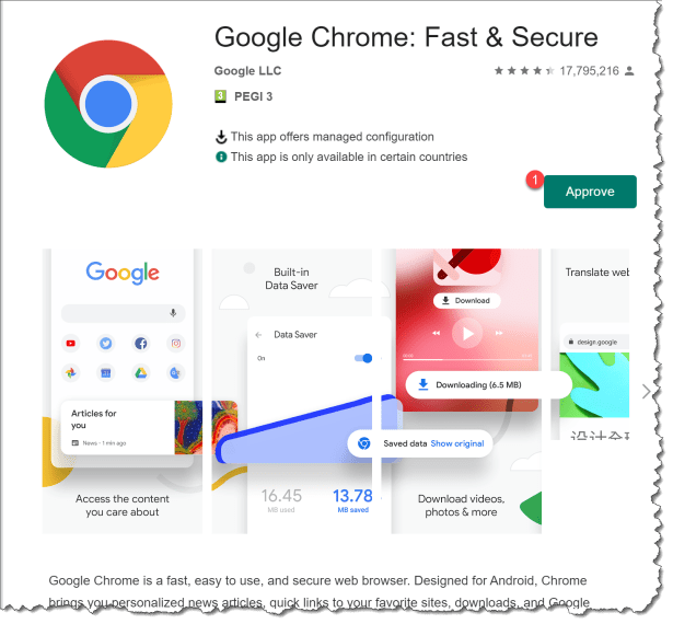 Managing Google Chrome on Android managed device - 05