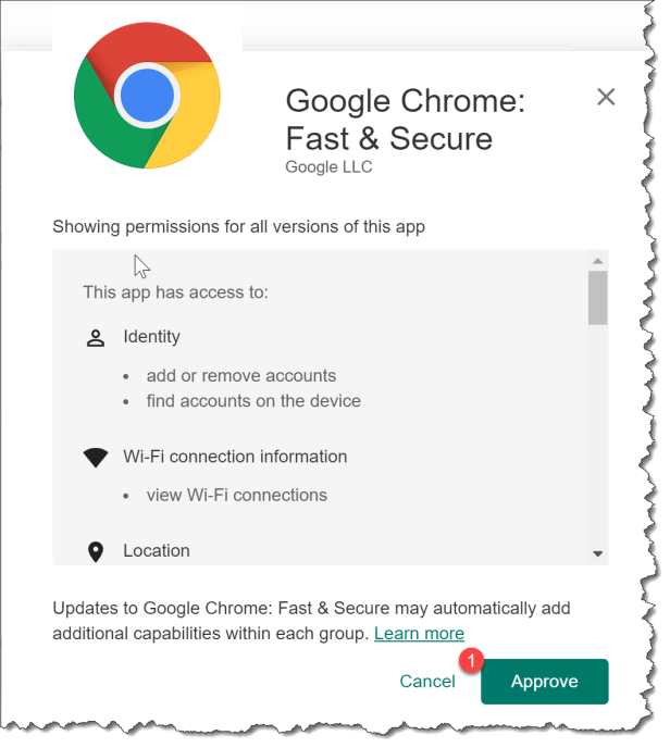 Managing Google Chrome on Android managed device - 06