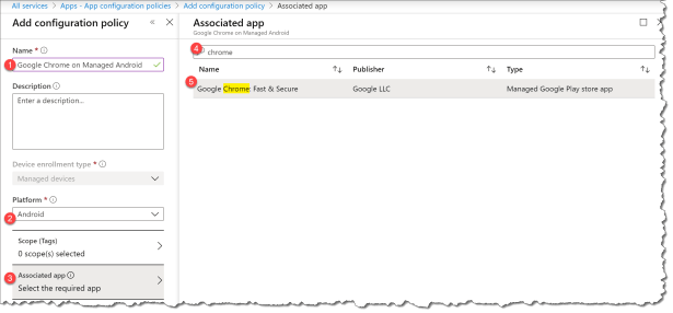 Managing Google Chrome on Android managed device - 09