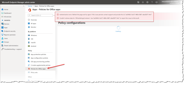 Policies for Office-apps in Intune - 01