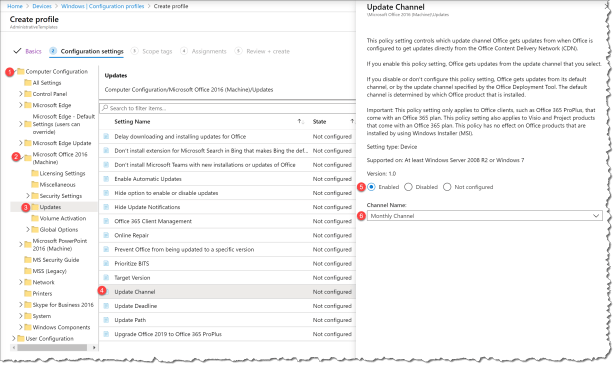 Change Offie 365 Channel from Intune ADMX - 04